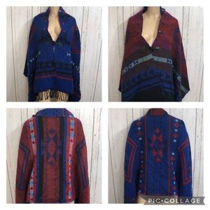 COPY - 🌻 Blanket Shawl Wrap Toggle Closure Tribal Print